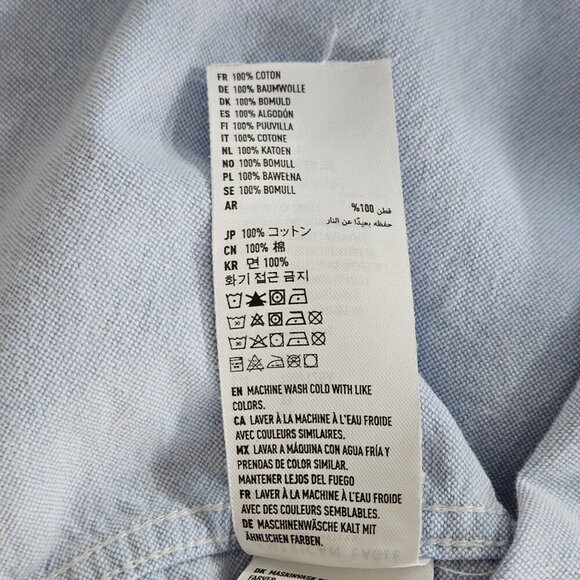 American Eagle Shirt Mens L Blue Collared Button Down LS Cotton Western Preppy - Picture 13 of 16